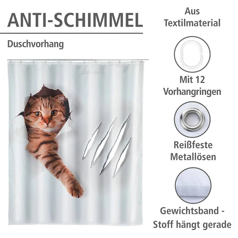 Wenko Rideau De Douche Cute Cat 5 Wenko Rideau De Douche Cute Cat – Image 5