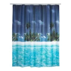 Wenko Rideau De Douche Plage Avec Palmiers