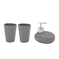 Wenko Set Salle De Bain Pebble Stone (3 élém.)