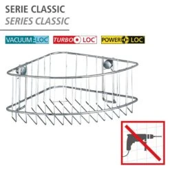 Wenko Étagère D’angle Classic Acier -Le Coin Bain Parfait Boutique 1000271145 210608 11191600428 DETAILS P000000001000271145