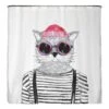 Rideau De Douche PS Recyclé Chat Hipster