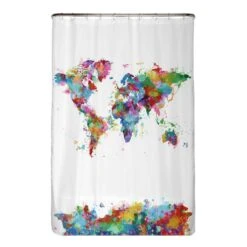 Rideau De Douche Anti-moisi Planisphère