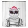 Rideau De Douche Chat Hipster