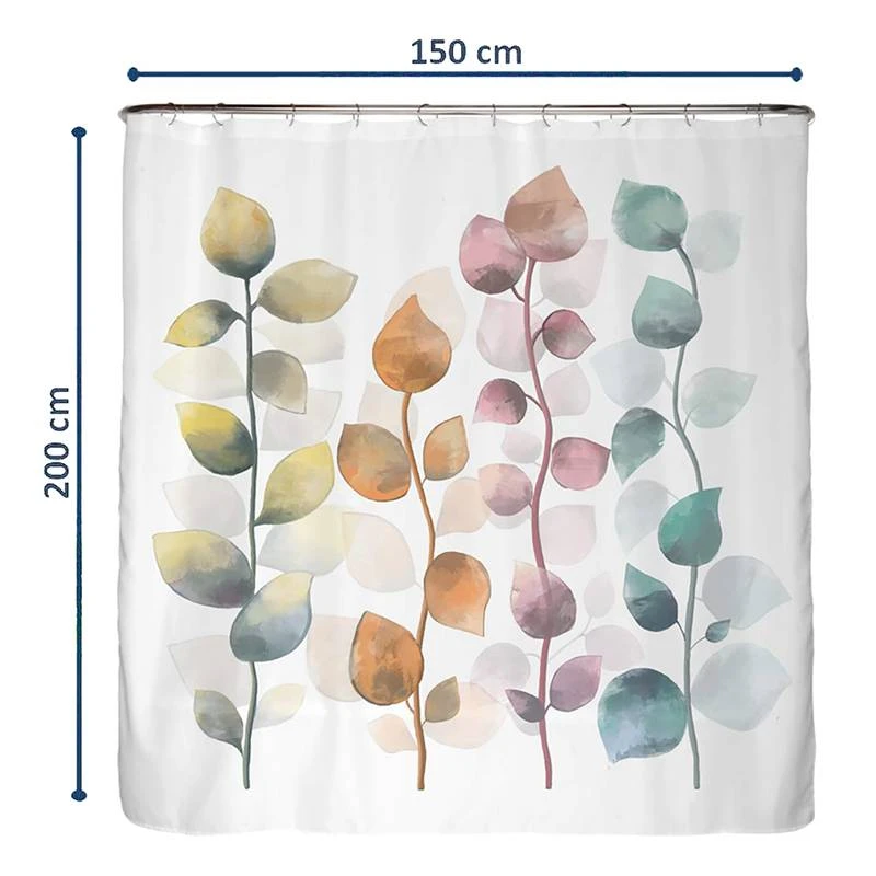 Rideau De Douche Anti-moisi Feuilles 2 Rideau De Douche Anti-moisi Feuilles â Image 2