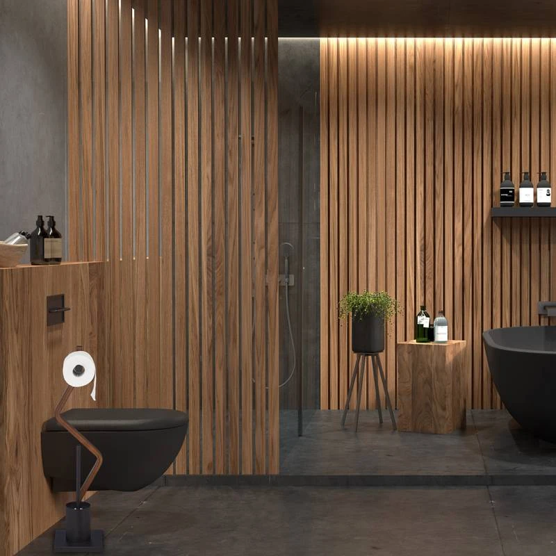 Brosse WC Et Dérouleur Papier Noir 3 Brosse WC Et Dérouleur Papier Noir – Image 3