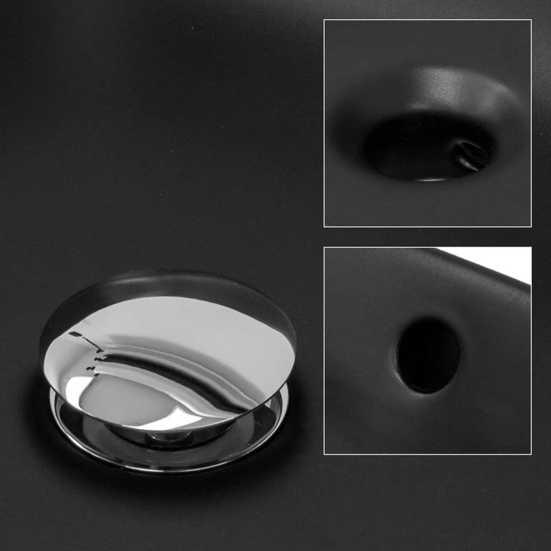 Lavabo Ovale 59x38x19 Cm Noir 4 Lavabo Ovale 59x38x19 Cm Noir – Image 4