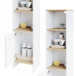 Armoire Haute Elvio Blanc/sonoma -Le Coin Bain Parfait Boutique 164164834aaf4533bc3a0f1bb4fd9fef