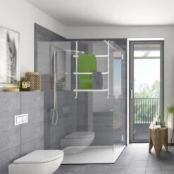 Porte-serviettes De Porte Acier Blanc -Le Coin Bain Parfait Boutique 1827804b8e954ff49b5f01930582d2f5