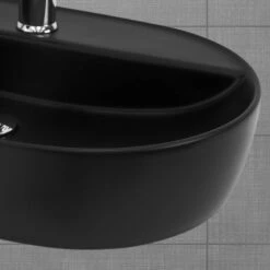 Lavabo Ovale 60x40x12cm Noir Céramique 12 Lavabo Ovale 60x40x12cm Noir Céramique -Le Coin Bain Parfait Boutique 19e0dd4ed46e406fb970e962fa17b13b