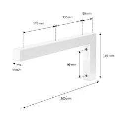 Support Mural En L 300x150x30 Mm Blanc -Le Coin Bain Parfait Boutique 1b438f22a0a1408b80ba68bacd6994e5