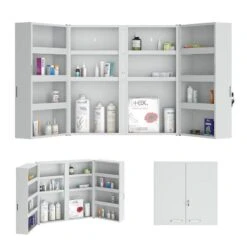 Armoire à Pharmacie 53x53cm Gris Métal -Le Coin Bain Parfait Boutique 1ea6a48ead9949e6b78c0c01f0eca036