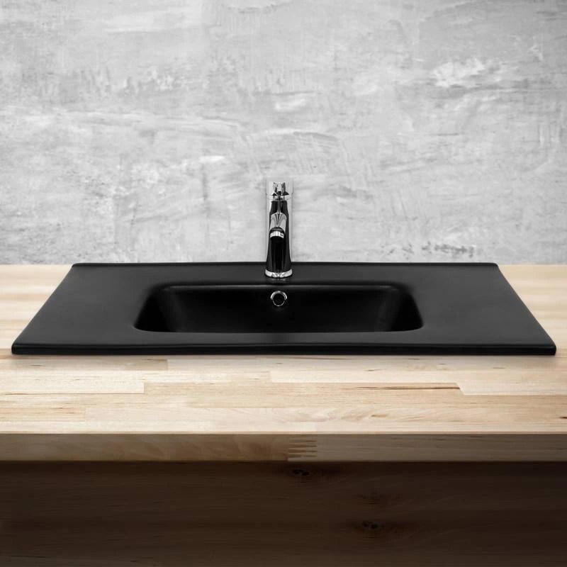 Vasque 81x16,5x46 Cm Noir 2 Vasque 81x16,5x46 Cm Noir – Image 2