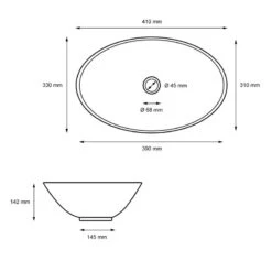 Vasque Forme Ovale 410x330x142mm Blanc -Le Coin Bain Parfait Boutique 2ddb045698ec45349e4d7ff351079798