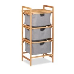 Panier à Linge En Bambou à 3 Corbeilles -Le Coin Bain Parfait Boutique 36b67cddf8b34dbdade412487692576c