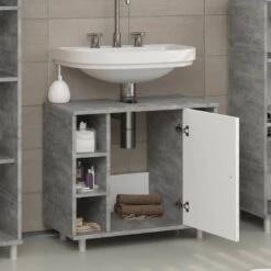 Meuble Sous-lavabo Fynn Blanc Béton -Le Coin Bain Parfait Boutique 39085b45db8f4cba888f959979f83594
