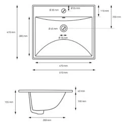 Vasque Rectangulaire 51x155x415 Cm Blanc -Le Coin Bain Parfait Boutique 413486fa717842ceac74e0dd98ec7c76
