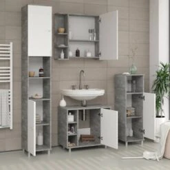 Meuble Sous-lavabo Fynn Blanc Béton -Le Coin Bain Parfait Boutique 42a156459e074b749edd0456e7cda945