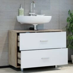 Meuble Sous-lavabo Ilias Sonoma/blanc -Le Coin Bain Parfait Boutique 4a3c6c58c16c455d89db43157262adf7