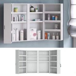 Armoire à Pharmacie 53x53cm Gris Métal -Le Coin Bain Parfait Boutique 5343fac09f9c4f13960ba833cb969514