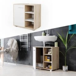 Meuble Sous-lavabo Perry Chêne/blanc -Le Coin Bain Parfait Boutique 54e5e567996e4be3adefb78eafda2eb9