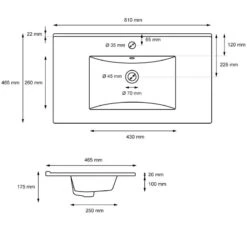 Lavabo 810x465x175mm Blanc -Le Coin Bain Parfait Boutique 59df6603722844c5a7c72b9d1620a3d9
