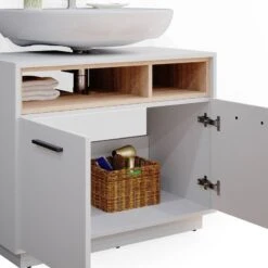 Meuble Sous-lavabo Beatrice Blanc/sonoma -Le Coin Bain Parfait Boutique 5f2353b47ed24a858628c7df6ad962a8