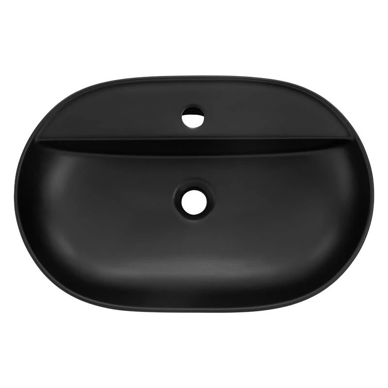 Lavabo Ovale 60x40x12cm Noir Céramique 3 Lavabo Ovale 60x40x12cm Noir Céramique – Image 3
