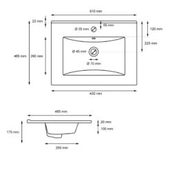 Vasque Carrée 610x465x175mm Blanc -Le Coin Bain Parfait Boutique 714addc79b7d433883c98030b0d1a49a