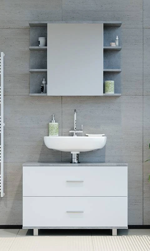 Salle De Bains Ilias Béton (2 éléments) 1 Salle De Bains Ilias Béton (2 éléments)