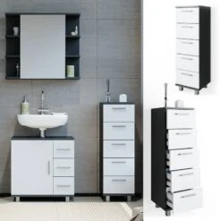 Chiffonnier Ilias Anthracite/blanc -Le Coin Bain Parfait Boutique 8a68e745007d4d28a31d1f8c315e8611