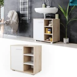 Meuble Sous-lavabo Perry Chêne/blanc -Le Coin Bain Parfait Boutique 8b077866e16849d396fc8a4a369cf297