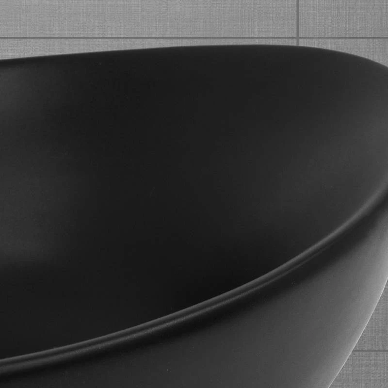 Lavabo Ovale 59x38x19 Cm Noir 5 Lavabo Ovale 59x38x19 Cm Noir – Image 5