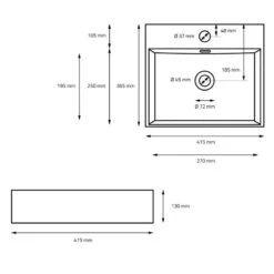 Lavabo Céramique Noir 415x360x30mm -Le Coin Bain Parfait Boutique a759936e5fcd4ee19f773d8e039a2cc5
