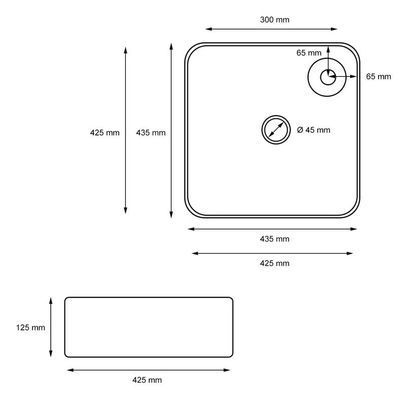 Vasque Carrée Ø435x125mm Blanc 3 Vasque Carrée Ø435x125mm Blanc – Image 3