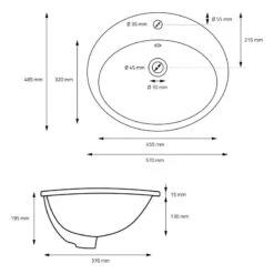 Lavabo Ovale 57x48,5x19,5 Cm Blanc -Le Coin Bain Parfait Boutique b850b95a3f0c477e9185c5bbd121f749