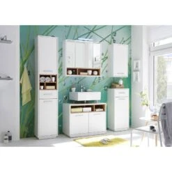 Armoire De Toilette Guardo -Le Coin Bain Parfait Boutique badezimmerset guardo 5 teilig weiss wildeiche dekor 4438884 1
