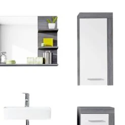 Meubles De Salle De Bains Set MiamiMaine -Le Coin Bain Parfait Boutique badezimmerset miami i 5 teilig weiss eiche grau dekor 4364284