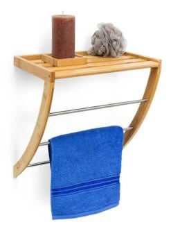 Étagère Porte-serviettes Bambou 3 Barres