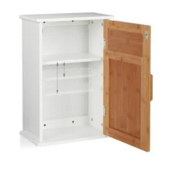 Placard Salle De Bain Blanc Porte Bambou -Le Coin Bain Parfait Boutique db221e5925b3465ba33d4c025c9550a5