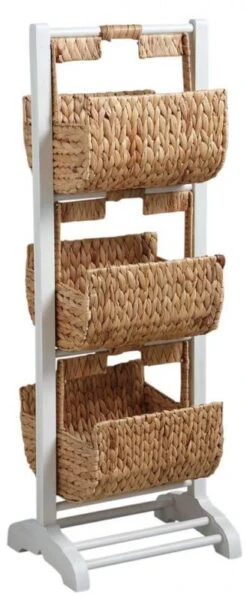 Meuble De Rangement En Bois Et Jacinthe