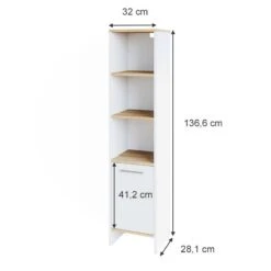 Armoire Haute Elvio Blanc/sonoma -Le Coin Bain Parfait Boutique ec25870be64d41b0b0831fc7e9783e03