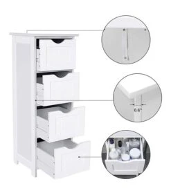 Chiffonnier De Rangement 4 Tiroirs Blanc -Le Coin Bain Parfait Boutique fc3a358f034643c895b32746c148af5a