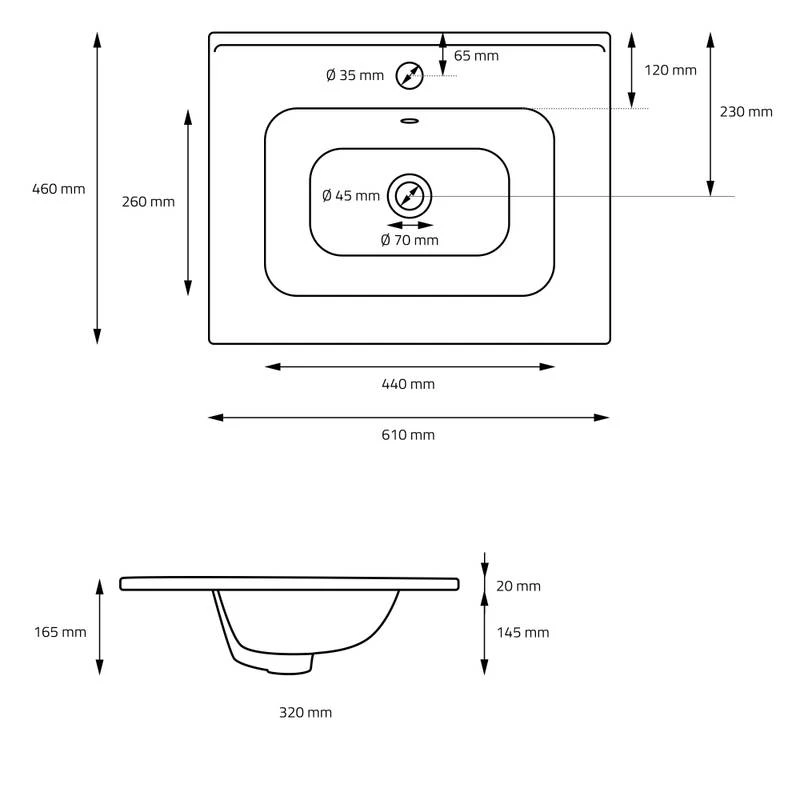 Vasque 61x16,5x46 Cm Noir 3 Vasque 61x16,5x46 Cm Noir â Image 3