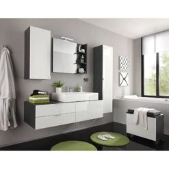 Armoire De Toilette Beach -Le Coin Bain Parfait Boutique haengeschrank casi hochglanz weiss grau 2053550