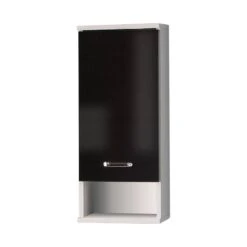 Meuble Haut Miami -Le Coin Bain Parfait Boutique haengeschrank lugano schwarz glanz weiss perl 1324383