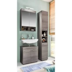 Colonne De Salle De Bain Runner -Le Coin Bain Parfait Boutique hochschrank runner by trendteam rauchsilber 5089200