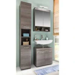 Colonne De Salle De Bain Runner -Le Coin Bain Parfait Boutique hochschrank runner by trendteam rauchsilber 5089204