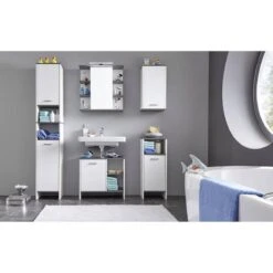 Colonne De Salle De Bain San Diego -Le Coin Bain Parfait Boutique hochschrank san diego matt weiss rauchsilber dekor 5205856