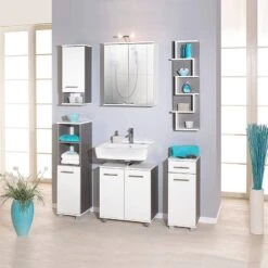 Armoire Midi Zürich 5 Armoire Midi Zürich -Le Coin Bain Parfait Boutique midischrank zuerich weiss perl esche grau dekor 1323981