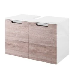 Meuble Sous Vasque Romana -Le Coin Bain Parfait Boutique waschbeckenunterschrank romana hochglanz weiss eiche dekor 3328381